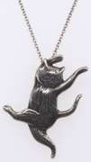 Sterling Silver Cat Pendant on Chain Necklace