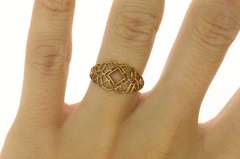 14K Yellow Gold Victorian 3.9mm Square Princess Filigree Setting Ring