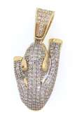 Vivid 14kt Yellow Gold CZ Panther Ring, Earrings, Pendant & Bracelet Set