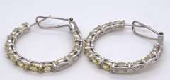 Sterling Silver Yellow Cubic Zirconia Earrings