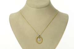 18K Yellow Gold Charriot Designer Cable Twist Diamond Dangle Pendant