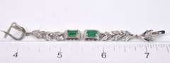 Fancy Ladies Emerald and Diamond Earrings in Platinum