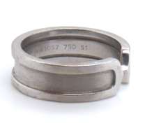 White Gold Double C Logo Cartier Ring