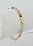 Sterling Silver Multicolored Gemstone Bracelet.