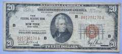 $ 20 Series of 1929 National Currency New York Note