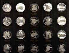 The States Of The Union Franklin Mint. 50 Sterling Silver Medals.