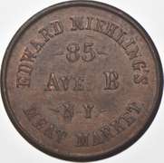 1863 Edward Miehlings Meat Market Civil War Token NY 630 AX