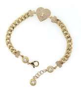 Amazing 14kt Yellow Gold Heart Lock Bracelet