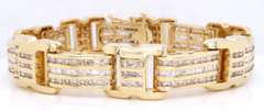 Must Have! Yellow Gold 12cts Diamond Gent's Bracelet