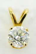High Quality 14K Diamond Solitaire Pendant