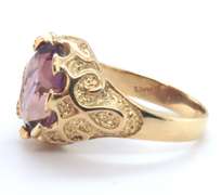 Stunning 18kt Oval Amethyst Art Deco Ring