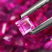 Princess cut! Heated only! 6.45ct Ruby set!