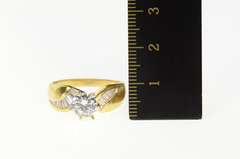 14K Yellow Gold Classic Wavy Baguette Travel Engagement Ring