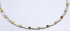 18KT WHITE GOLD SADE NECKLACE SET, DIAMONDS AND SAPPHIRES.