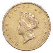 1855 $1 Indian Princess Head Gold Dollar