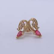 14kt Gold, Ruby, & Diamond Earrings
