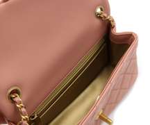 Chanel Lambskin Quitlted Mini CC Pearl Crush Pink Flap Bag