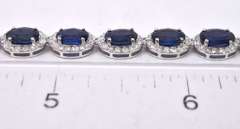 Enchanting 14K White Gold Sapphire and Diamond Necklace