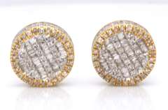Stunning Diamond Yellow Gold Stud Earrings