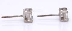 Elegant White Gold 0.75ctw Princess Cut Stud Earrings