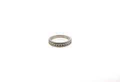 Gorgeous Sterling Silver Anniversary Band Ring with Channel Set Cubic Zirconias