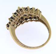 Fancy Yellow Gold Blue Sapphire Flower Cluster Ring