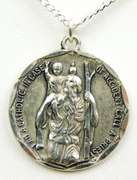 Vintage Sterling St. Christopher Catholic Medal Pendant