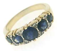Vintage 14kt YG Sapphire and Diamond Ring