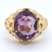 Stunning 18kt Oval Amethyst Art Deco Ring