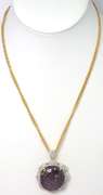 Captivating Colossal 70.00CTS Cabochon-Cut Natural Star Ruby & White Sapphire Necklace in Vermeil