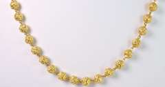 18KT Fancy Carved Bead Necklace