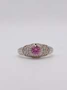 14kt Gold, Pink Sapphire & Diamond Ring