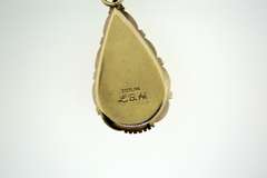 Sterling Silver Signed LBH Mexico Tiger Eye Pendant