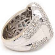 Powerful White Gold IR Teal and Diamond Swirl Ring with LGL Cert