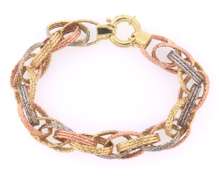 Beautiful 14kt Tri Color Gold Bracelet