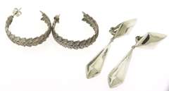 Vintage Group Lot of 2 Sterling Silver Earrings
