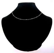 Delightful Handmade Italian Sterling Silver Cable Bead Necklace