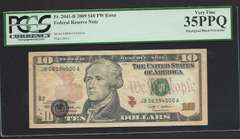 $10 2009 Dropped Block Error PCGS VF 35PPQ