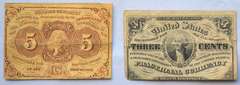 3 Cent & 5 Cent Fractional Currency Notes