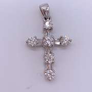 14kt White Gold Diamond Cross Pendant