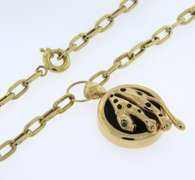 Romantic Yellow Gold Black Onyx Panther Necklace