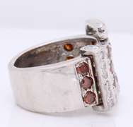 Fantastic White Gold Diamond Belt Buckle Ring