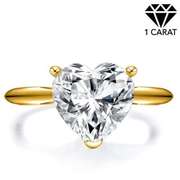 CERTIFIED 1.00 CT HEART MOISSANITE (VS) SOLITAIRE 14KT SOLID GOLD ENGAGEMENT RING