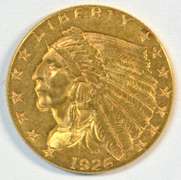 Fresh BU 1926 US $2.50 Indian Gold Piece. Nice