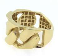 Contemporary Handmade Italian 14k Gold Curb Chain Ring