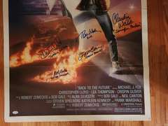 Back To The Future Cast x11 Michael J Fox Autographed ORIGINAL 27x40 Poster ACOA