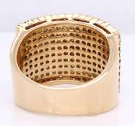 Strong Yellow Gold Sapphire and Diamond Wide Band