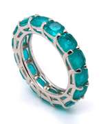 Sterling Silver Emerald Style Eternity Band