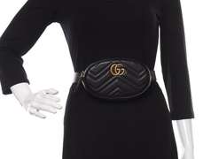 Gucci Calfskin Matelasse GG Marmont Belt Bag