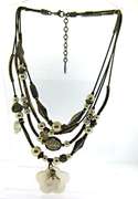 Stylish Gas Bijoux Silver Tone Layered Pearl Necklace